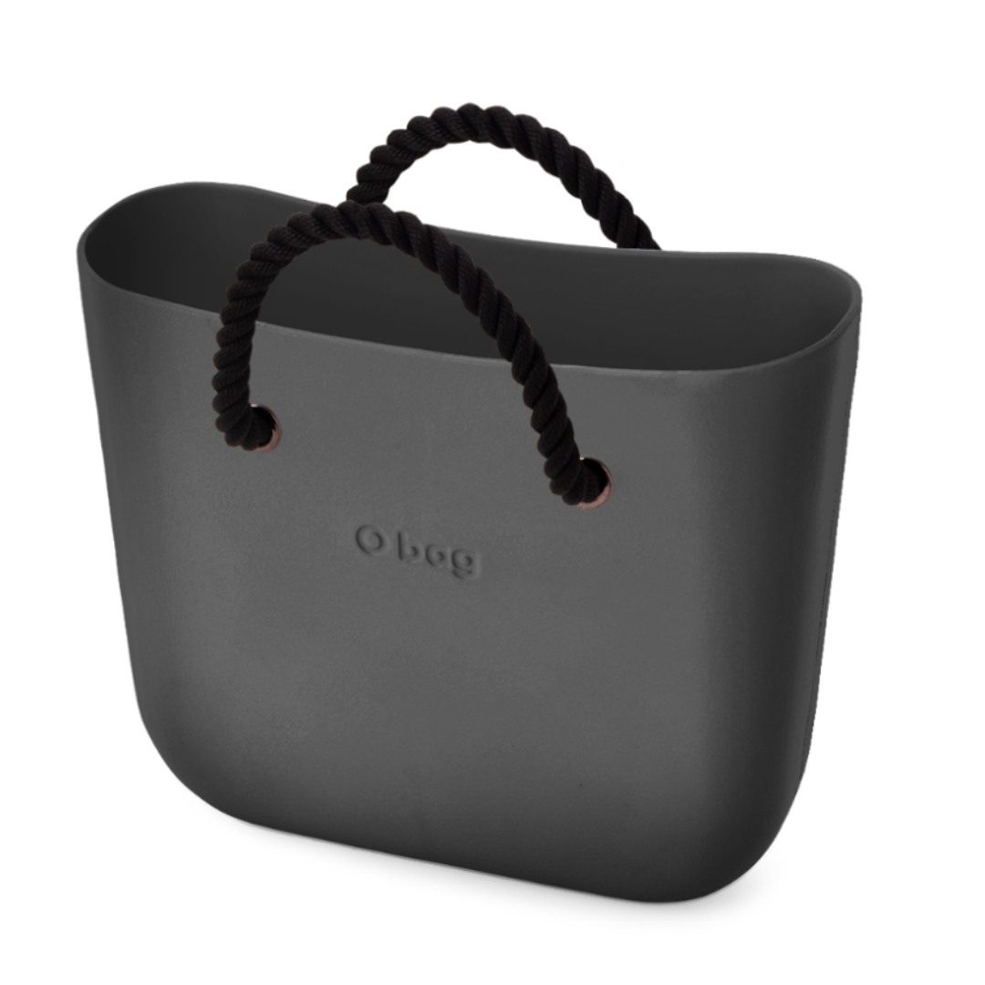 Body graphite O bag mini with short handle black rope - O bag Hungary